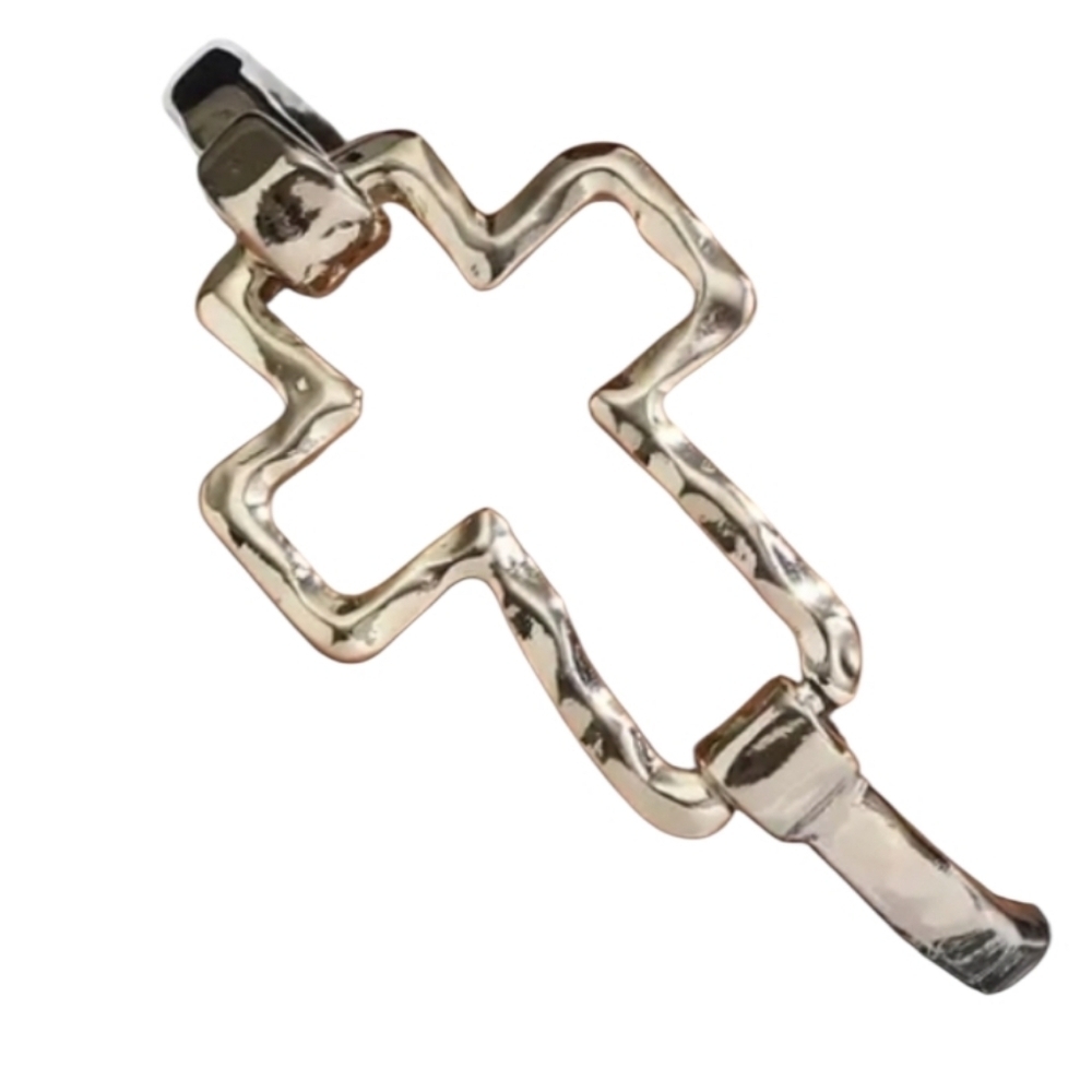 Silvertone Cross Bracelet